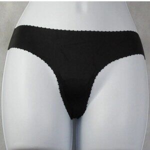 Nude Barre Women's Thong Panty Underwear, 12AM Licorice Black, XS